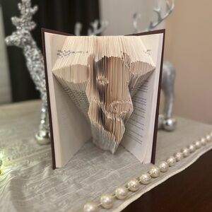 Folded Book Art - Unique Home Accent in Natural